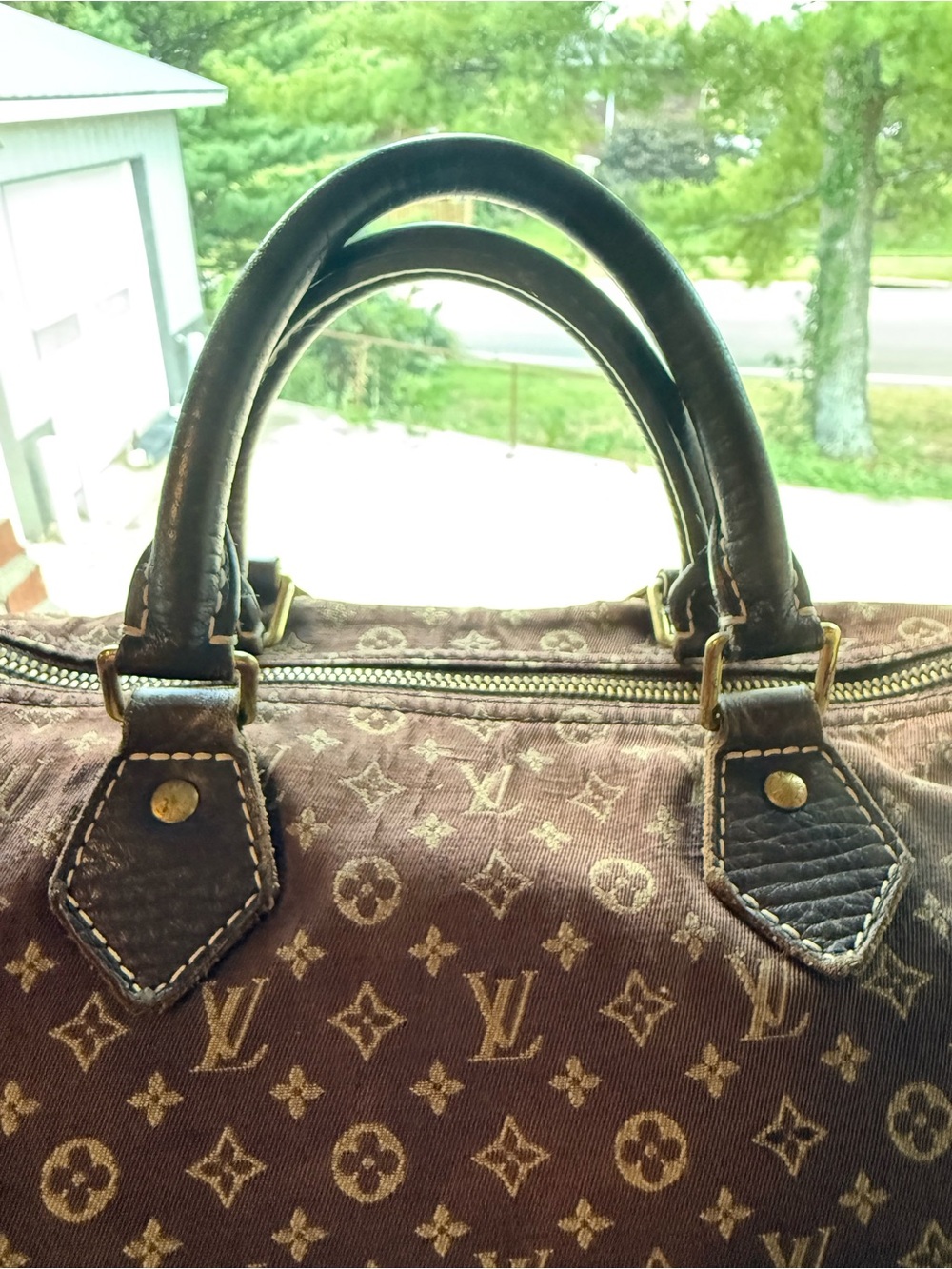 Louis Vuitton Brown Canvas Monogram Speedy with Dark Leather Trim - Picture 4 of 14